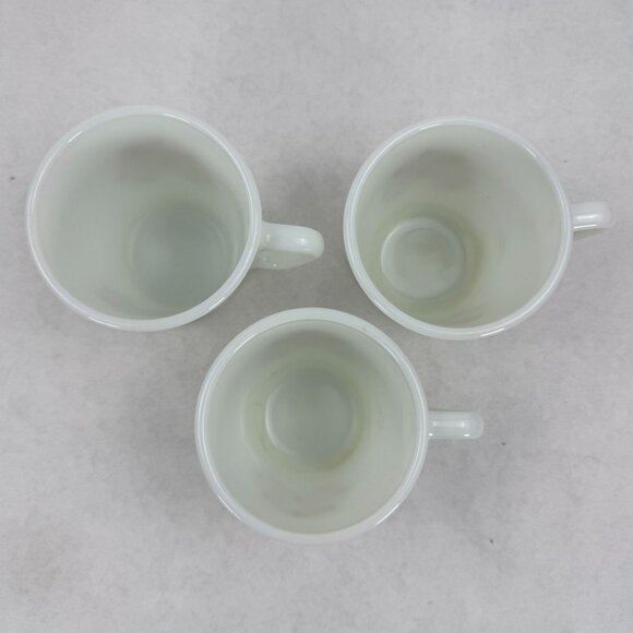 Vintage 1970s Pyrex Milk Glass Coffee Cup Mug Summer Impressions Floral Set Of 3 - Picture 4 of 8